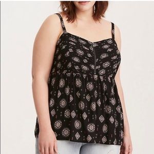 2 FOR $20 - TORRID MEDALLION CHALLIS BABYDOLL TANK